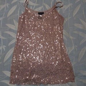 Gold Sequined Strappy Top
